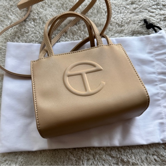 Telfar Vegan Leather Small Shopping Bag in Cream - Picture 2 of 6